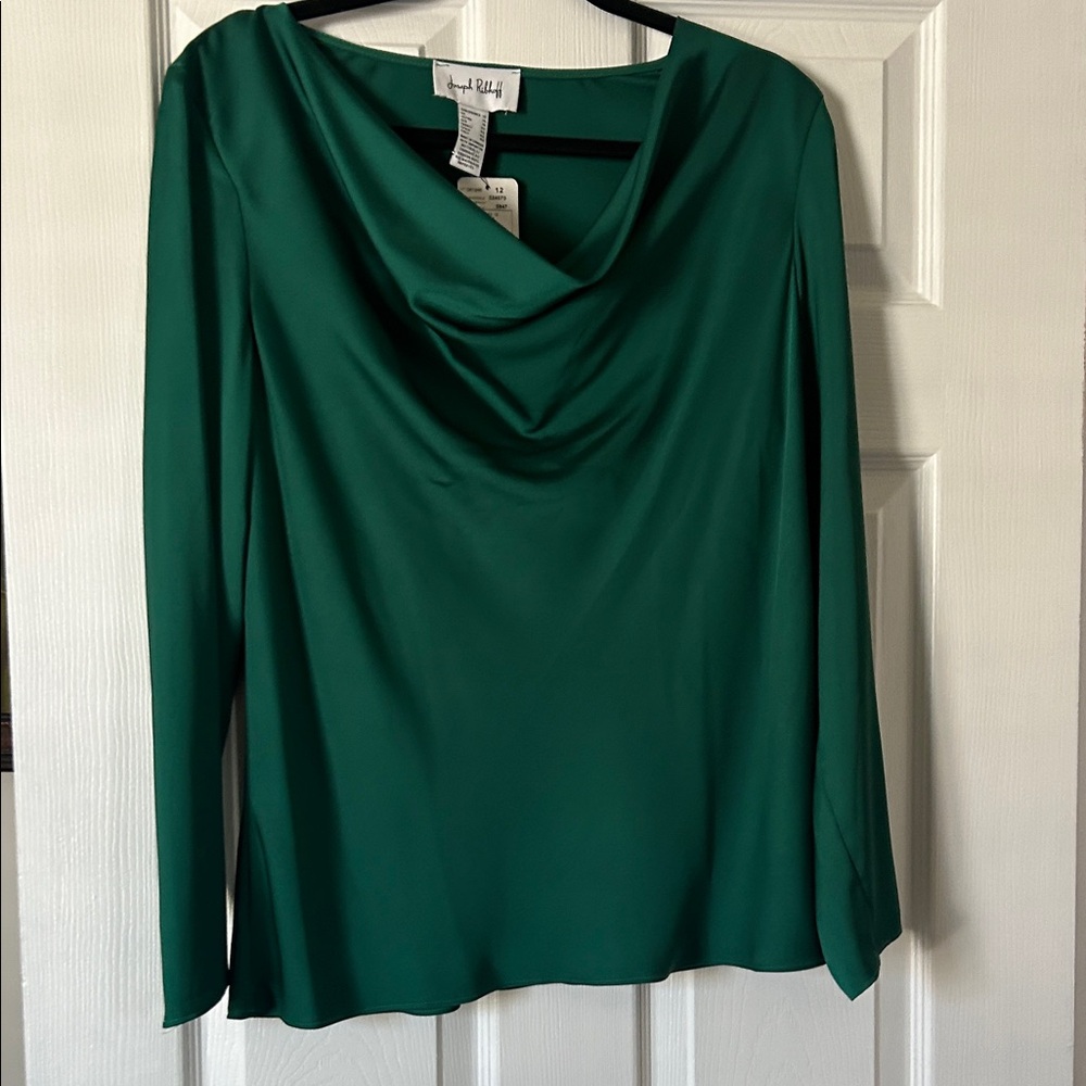 Joseph Ribkoff Teal Draped Blouse